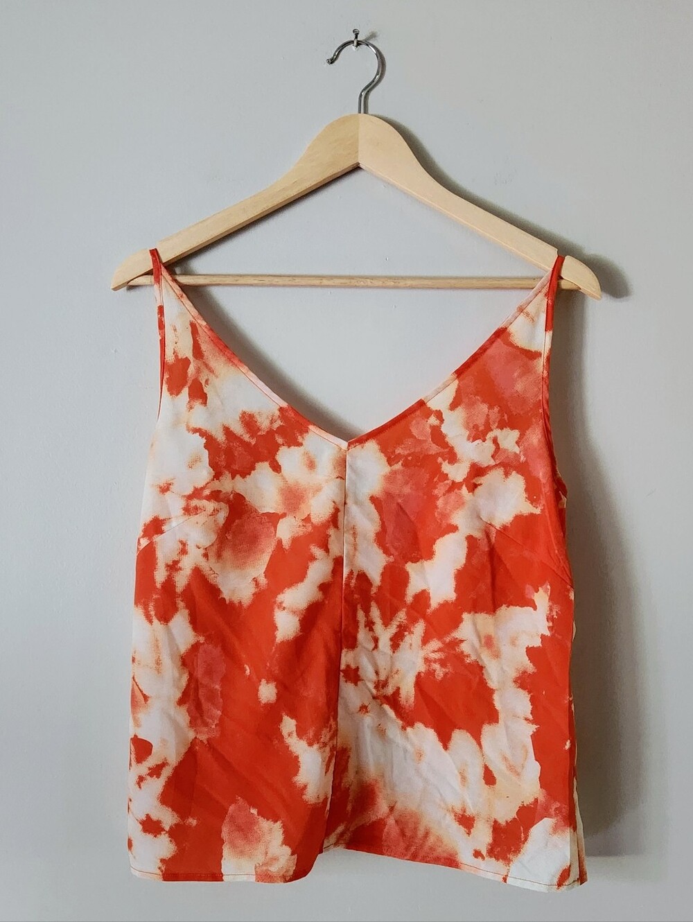 Thakoon Collective Orange and White Tie-Dye Camisole Sz 8
